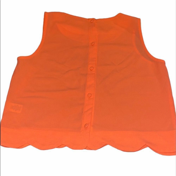 NECESSARY Clothing | Neon Orange Scalloped Crop Frilly Summer Tank - Picture 6 of 6